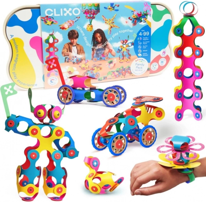 Magnetiske byggesæt Clixo Family Pack - 150 dele