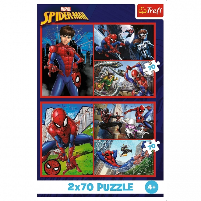 Puslespil 2x70 - Edderkoppehistorier Disney Marvel Spiderman