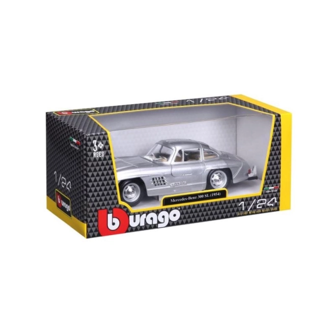 Bburago 1:24 Mercedes Benz 300SL sølv 18-22023