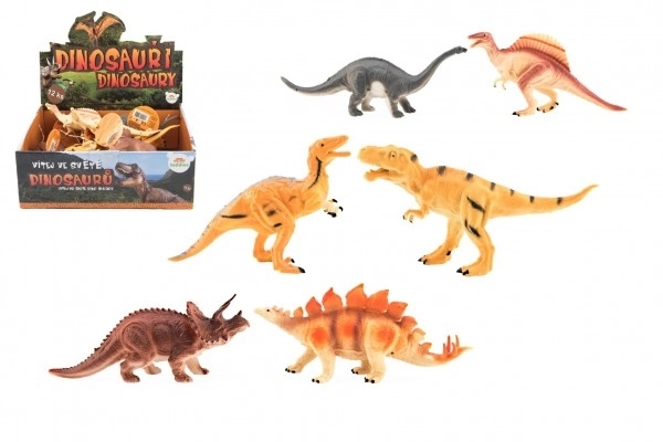 Dinosaurier plast 16-18 cm mix forskellige 12 stk i boks