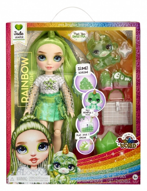Rainbow High Fashion dukke med kæledyr - Jade Hunter