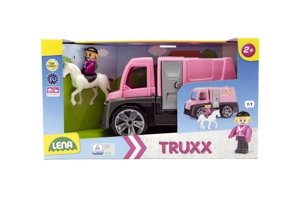 Auto Truxx hestetransport med figurer plast 26cm i kasse 39x22x16cm 24m+