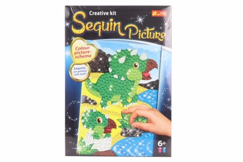 Billede med glitrende pailletter Dinosaur