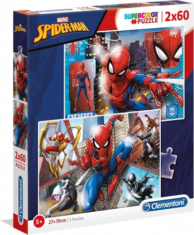 CLEMENTONI Puslespil Spiderman: I aktion 2x60 brikker