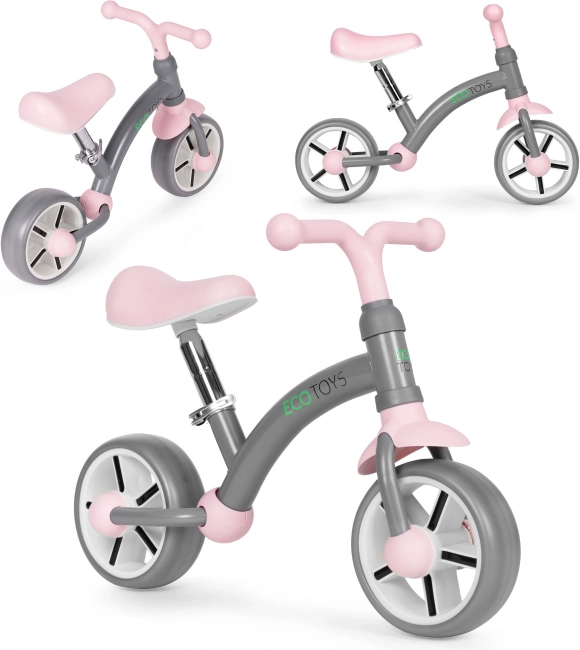 Løbecykel ECOTOYS med EVA-hjul og justerbart sæde, grå