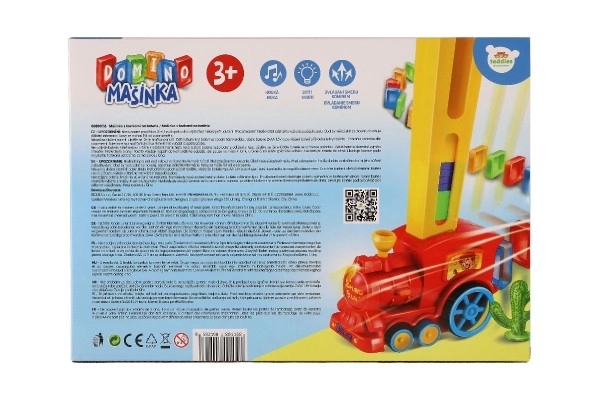 Lokomotiv/Tog domino stilleset plast 16cm med batteri med lyd og lys i kassen 33x23,5x8cm