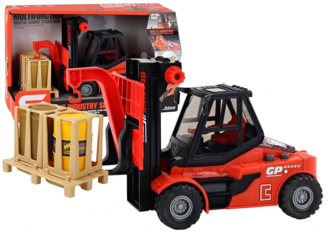 Gaffeltruck 1:16 Bevægede gafler Lyde Lys Rød farve