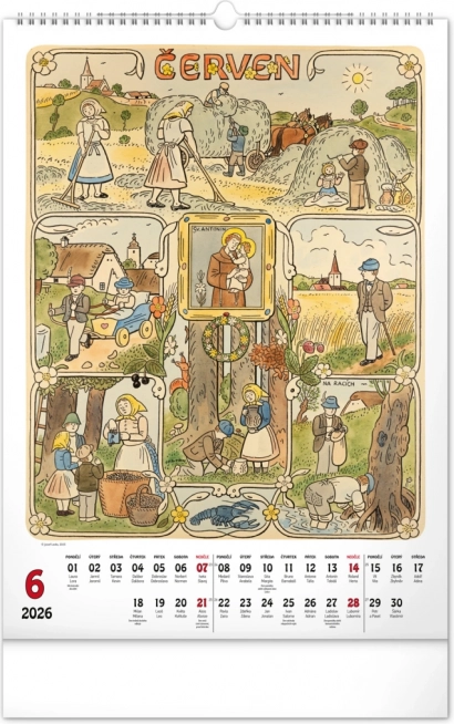 Vægkalender Josef Lada 2026