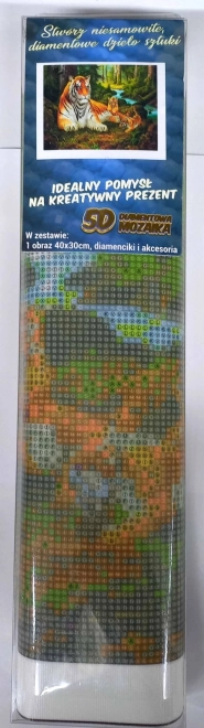 Norimpex diamantmaleri Tigerinde med unger 30x40 cm