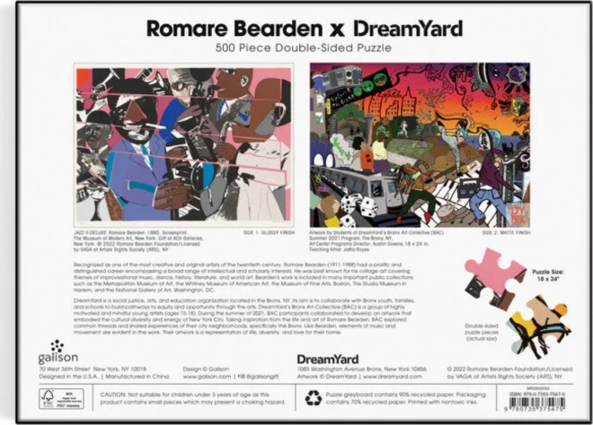 Dobbeltsidet puslespil Romare Bearden x DreamYard 500 brikker