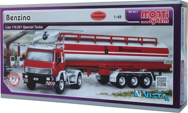 Byggesæt Monti System MS 08.3 Benzina Liaz 1:48 i æske 31,5x16,5x7,5cm