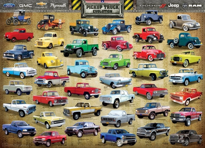 Puzzle EUROGRAPHICS pickup-truckenes udvikling 1000 brikker