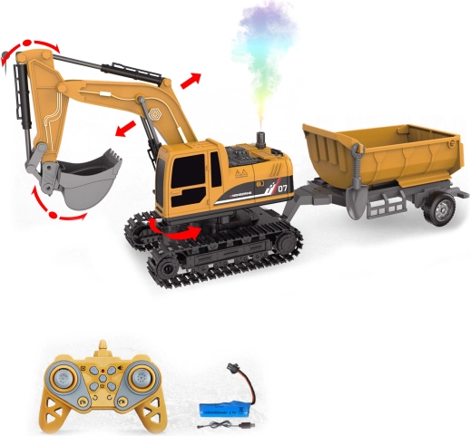 Gravemaskine 4-i-1 med trailer med fjernbetjening 45 cm