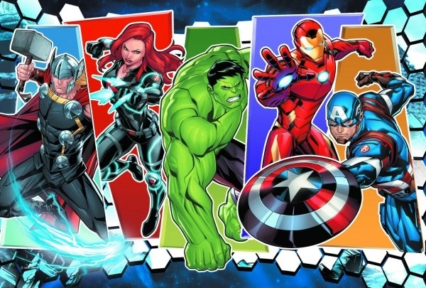 Puslespil Uovervindelige Avengers 33x22cm 60 brikker i æske 21x14x4cm