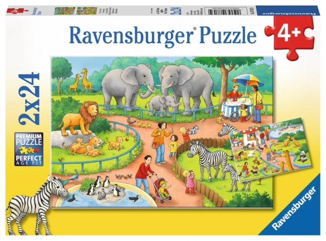Puslespil Dyr i Zoo 2x24