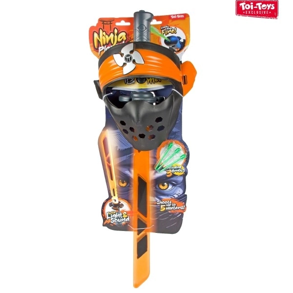 Ninja sæt sværd + maske + pile med lyd og lys