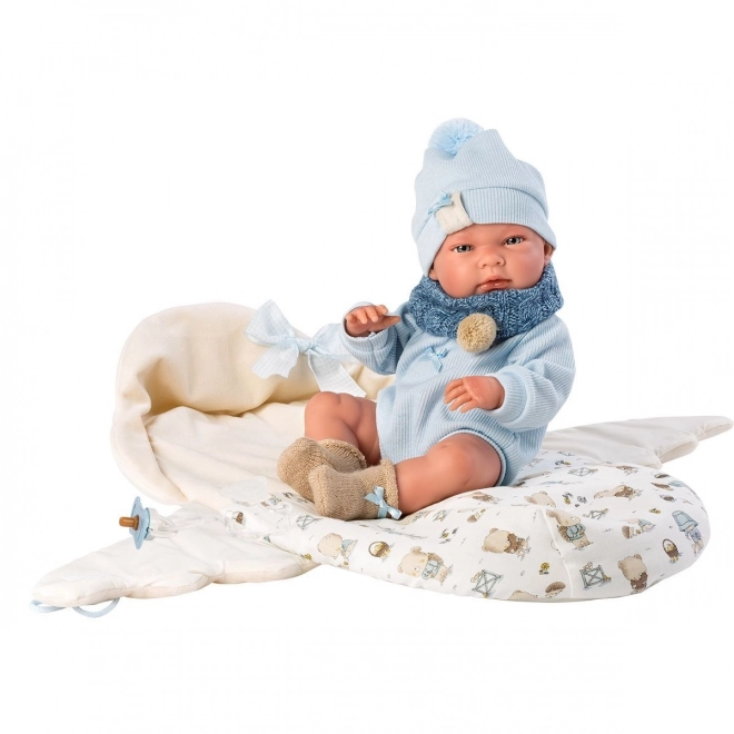Llorens 73885 NYFØDT DRENG - realistisk babydukke med hele vinylkrop - 40 cm
