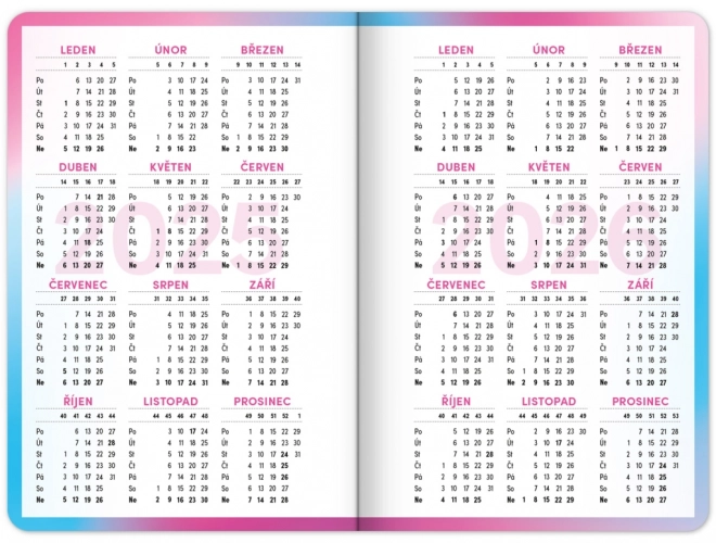 Skolekalender Lyserød september 2025 – december 2026