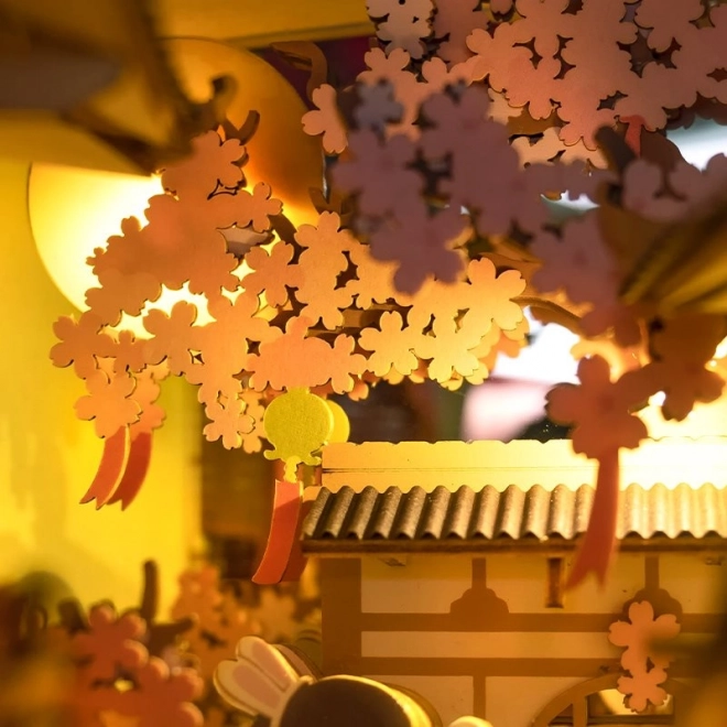 RoboTime 3D Puzzle Bogstøtte "Falling Sakura" (træ)