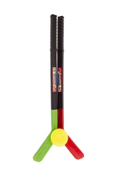 Hockeystr sticksæt 2stk med puck plastik 70cm i net