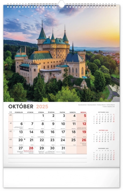Vægkalender Vores Slovakiet 2025, 33 × 46 cm