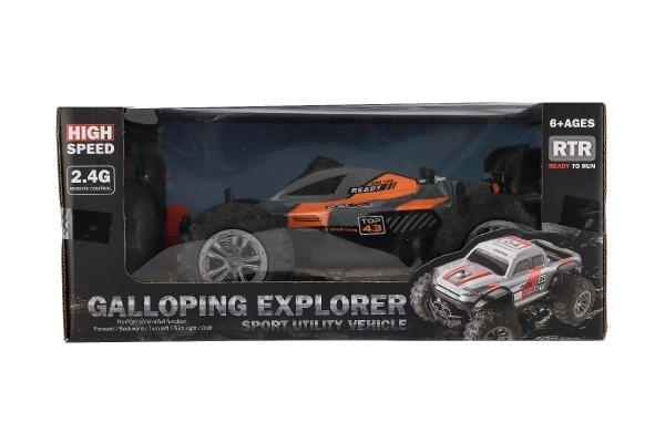 Auto RC Buggy hastighed 2,4GHz plast 25cm med batteri i kasse 31x14x18cm – Orange
