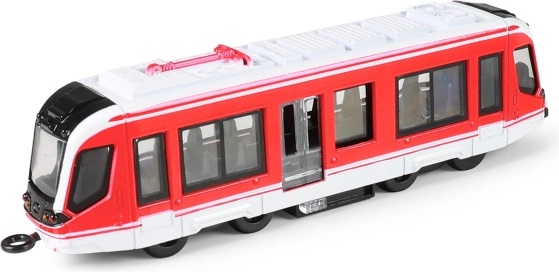 Metalrød sporvogn 20 cm