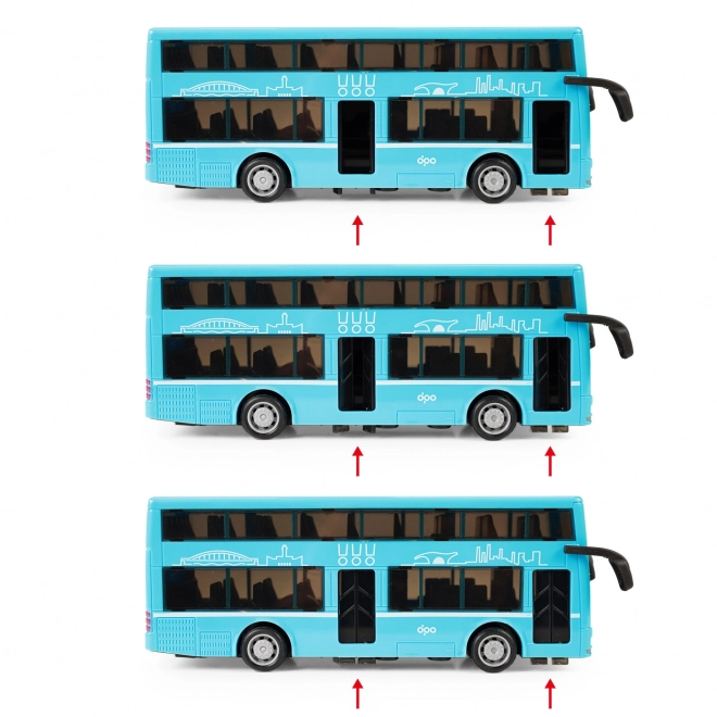 Tobedækket legetøj bus blå 20 cm
