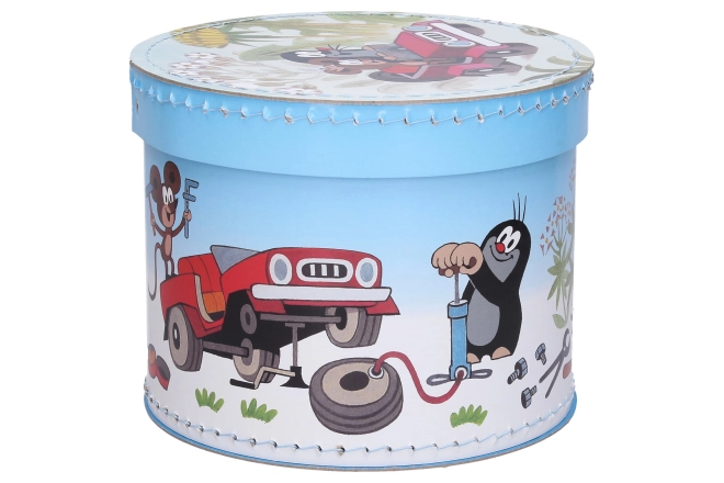 Rund æske med motiv af Muldvarpen 20 cm
