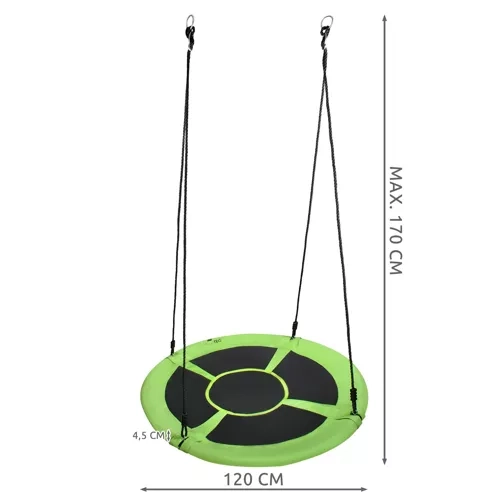 Gyngestativ Storkerede 120cm grøn-sort 23515