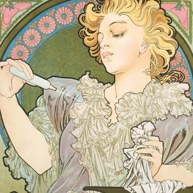 Notekalender Alfons Mucha 2025, 30 × 30 cm