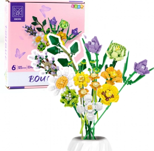 Konstruktionssæt dekorativ buket af blomster, 925 dele