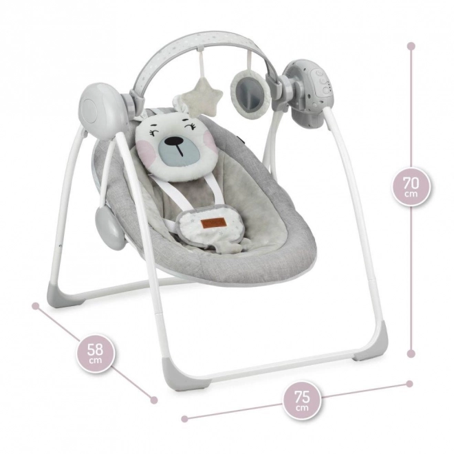 Vippestol med melodier MoMi LISS bjørn pink