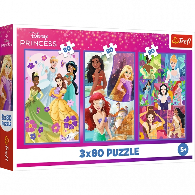 Puslespil 3x80 Disney Prinsesser Venner Trefl