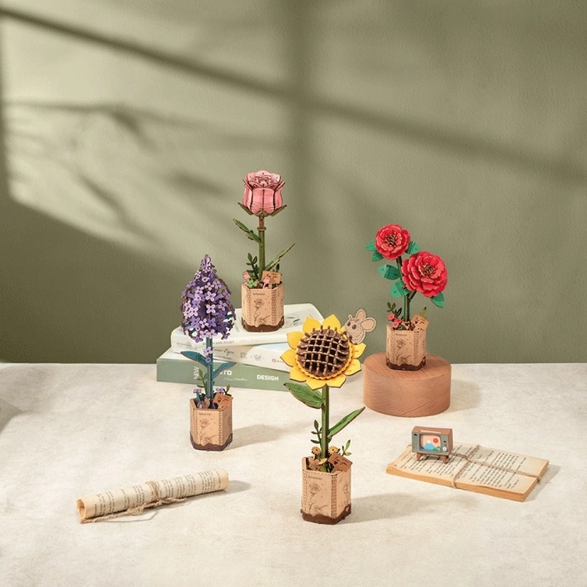 RoboTime Træ 3D puslespil Pink rose