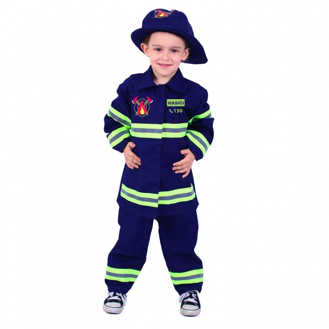 Børnekostume brandmand - tjekkisk tryk (S)