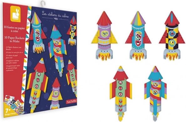 janod mini origami raketter – kreativt sæt til børn
