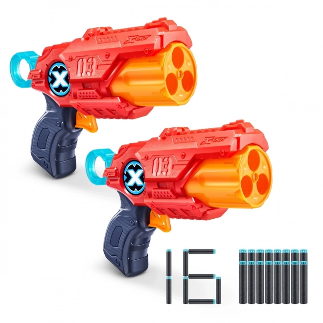 ZURU X-SHOT EXCEL MK 3 dobbelt pakke med roterende trommel og 16 patroner