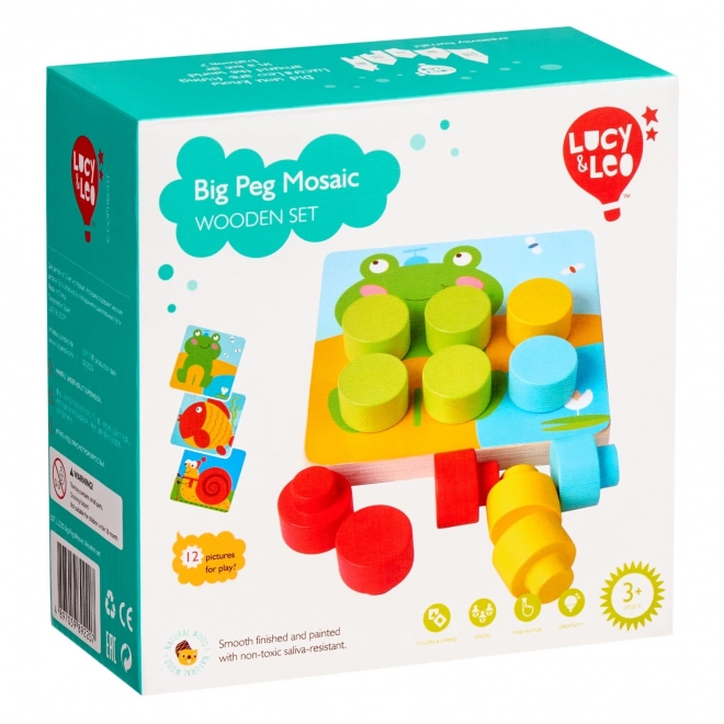 Lucy & Leo Farverig mosaik - tr28;spil med store pinde og forlag