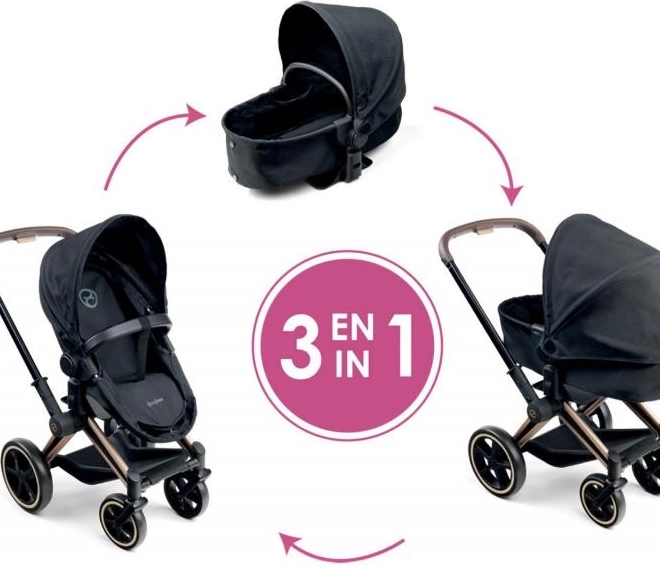 Dukkevogn Cybex 3 i 1 sort