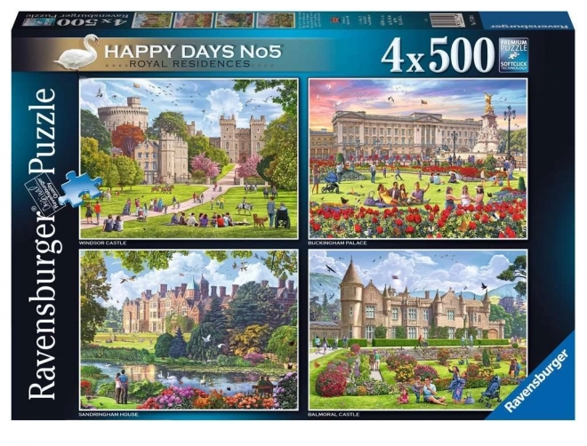 Ravensburger puslespil Kongelige boliger i Storbritannien 4x500 brikker