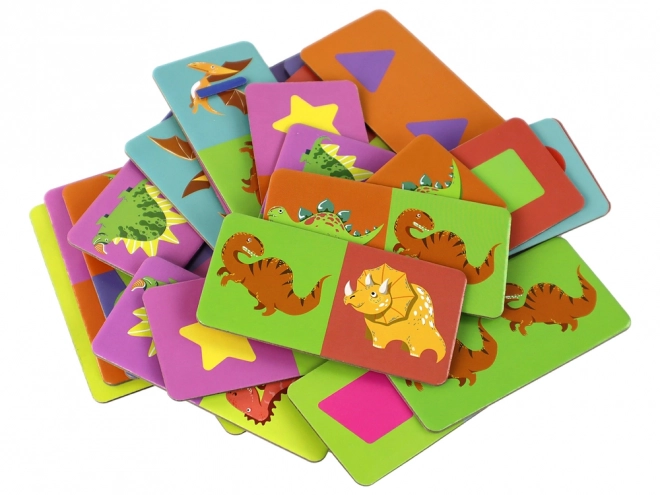 Puslespil Dobbeltsidet domino Dinosaurer - 28 brikker