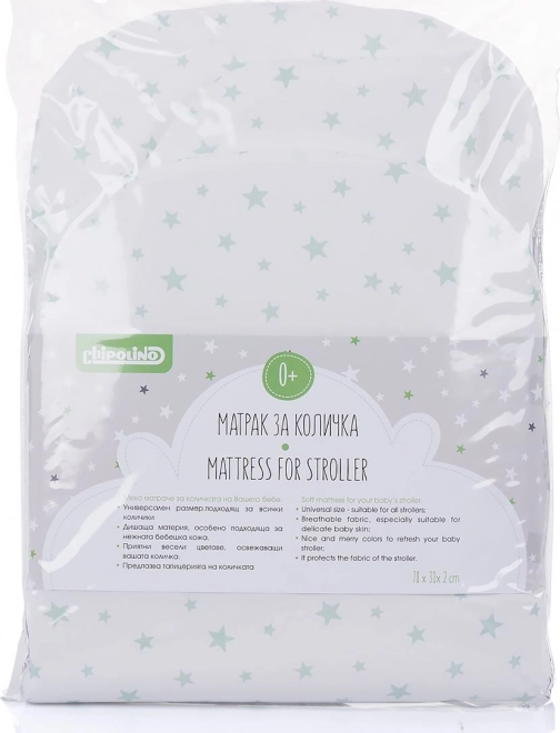 CHIPOLINO Madras til barnevogn Grå stjerner