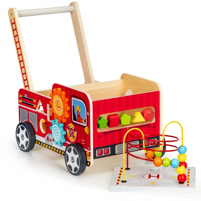 Træuddannelses Walker med Klodser - Brandbil ECOTOYS