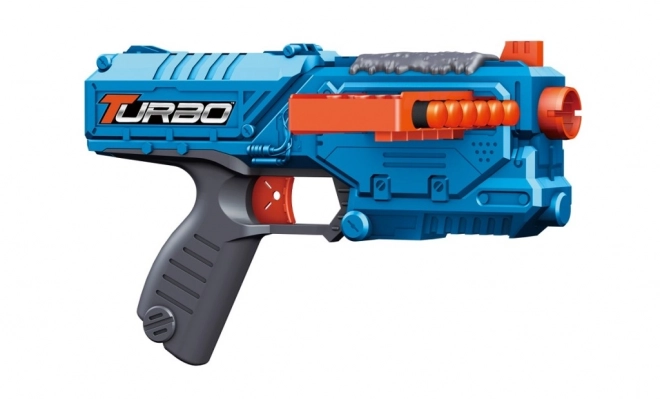 Blaster Turbo mini med udtrækkelig magasin + 10 stk. kugler