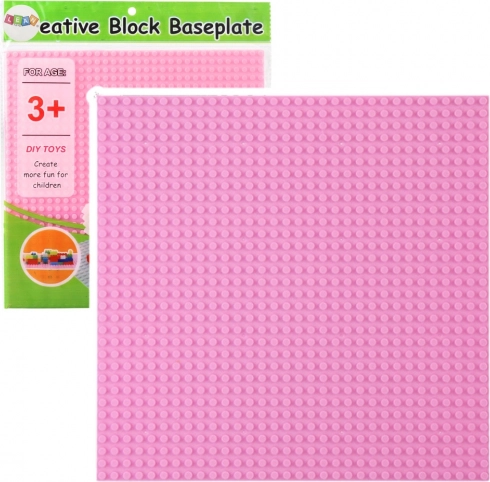 Rosa konstruktionsplade til byggesæt 25,5 x 25,5 cm