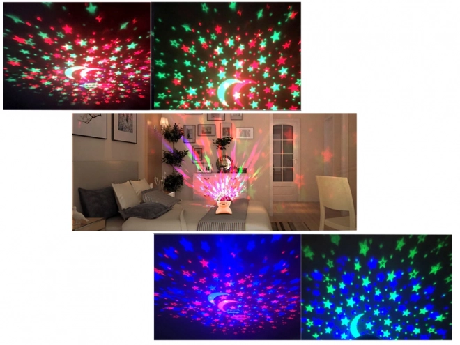 Nat LED-projektor med højttaler og Bluetooth