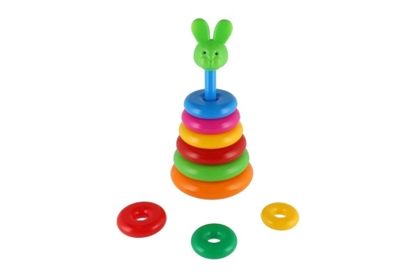 Stabelpyramide med ringe plast 28 cm ass. 2 typer i net 12m+