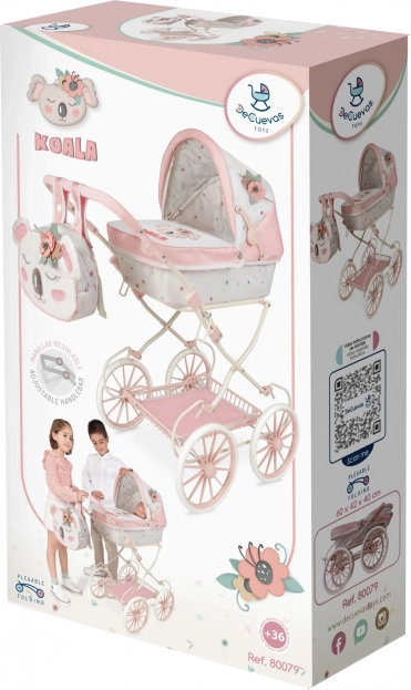 DeCuevas foldbar dukkevogn med rygsæk Koala 81 cm