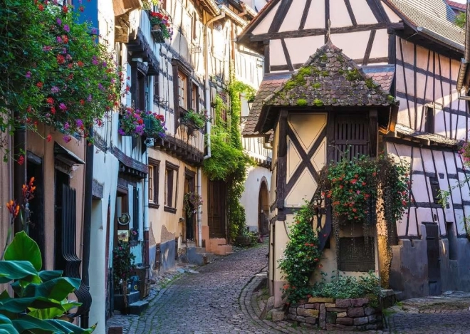 Puslespil Eguisheim Frankrig 1000 brikker
